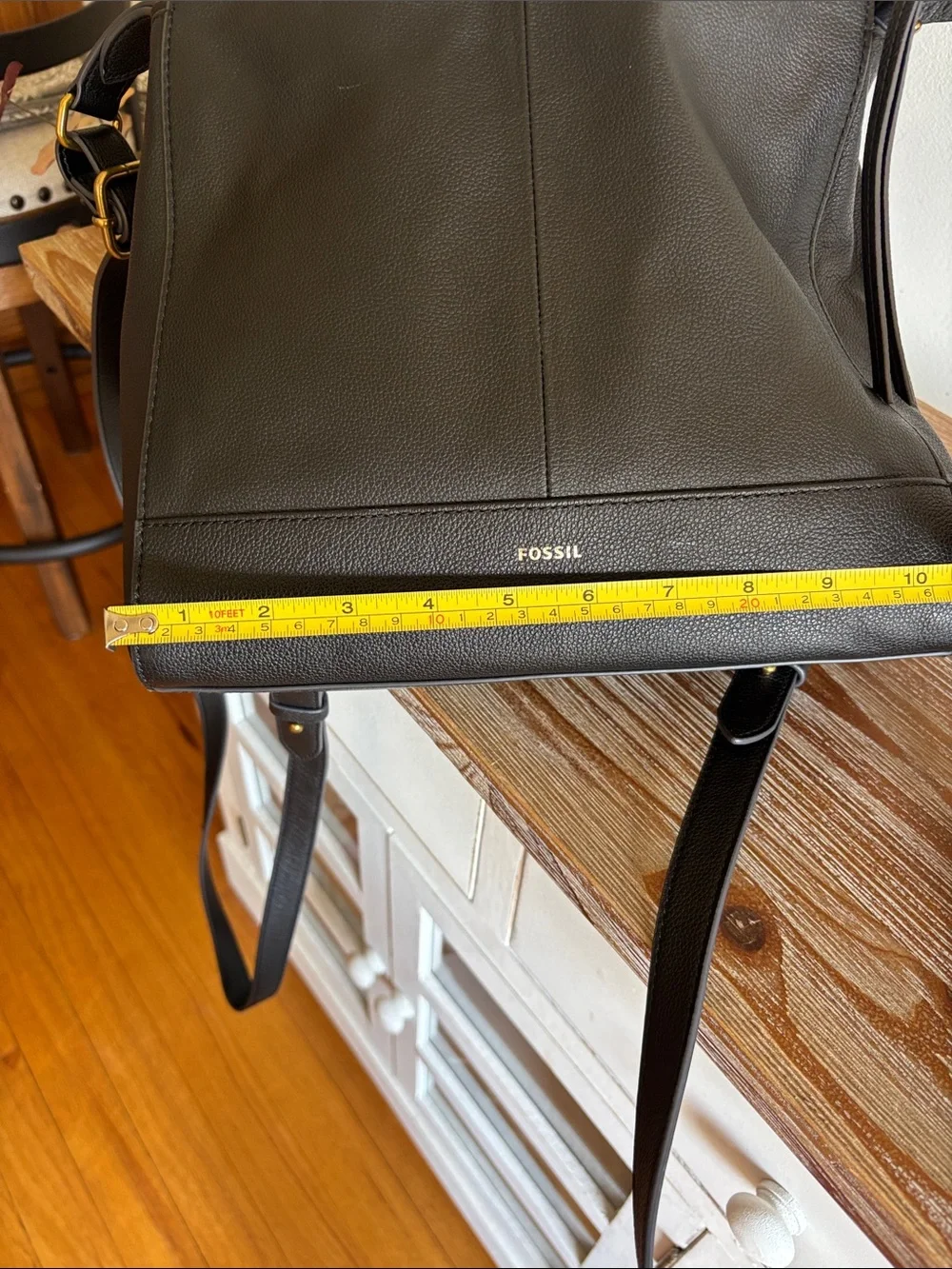 Black Leather Convertible Shoulder/Backpack with Key Charm